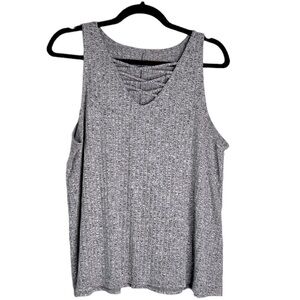 Arizona Jean Company Black & White Flowy Tank Top Size Medium